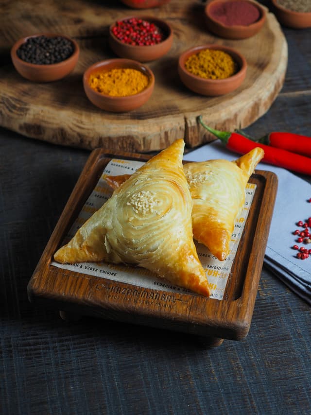 Close-up of samsa