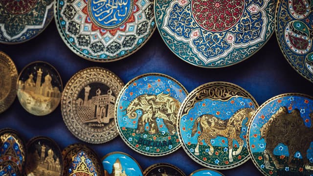 Colorful Uzbek plates