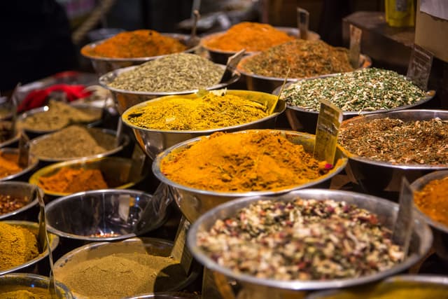 Spices in bowls