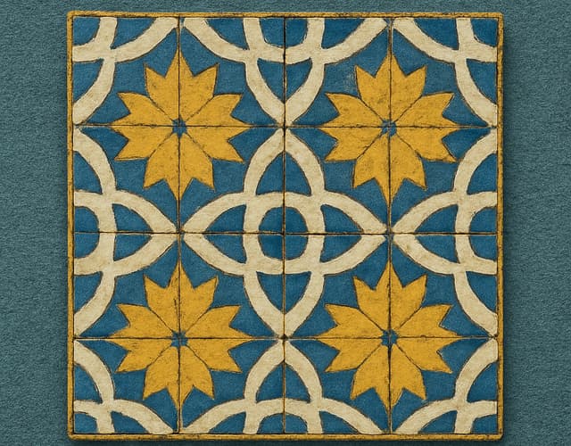 Tiled wall with patterns