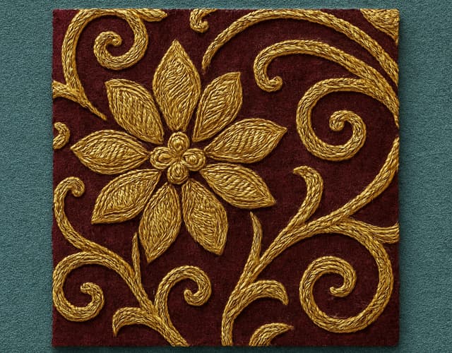 Gold embroidery detail